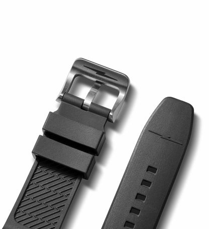Shinola 22mm Black Expandable Dive Rubber Watch Strap | Shinola