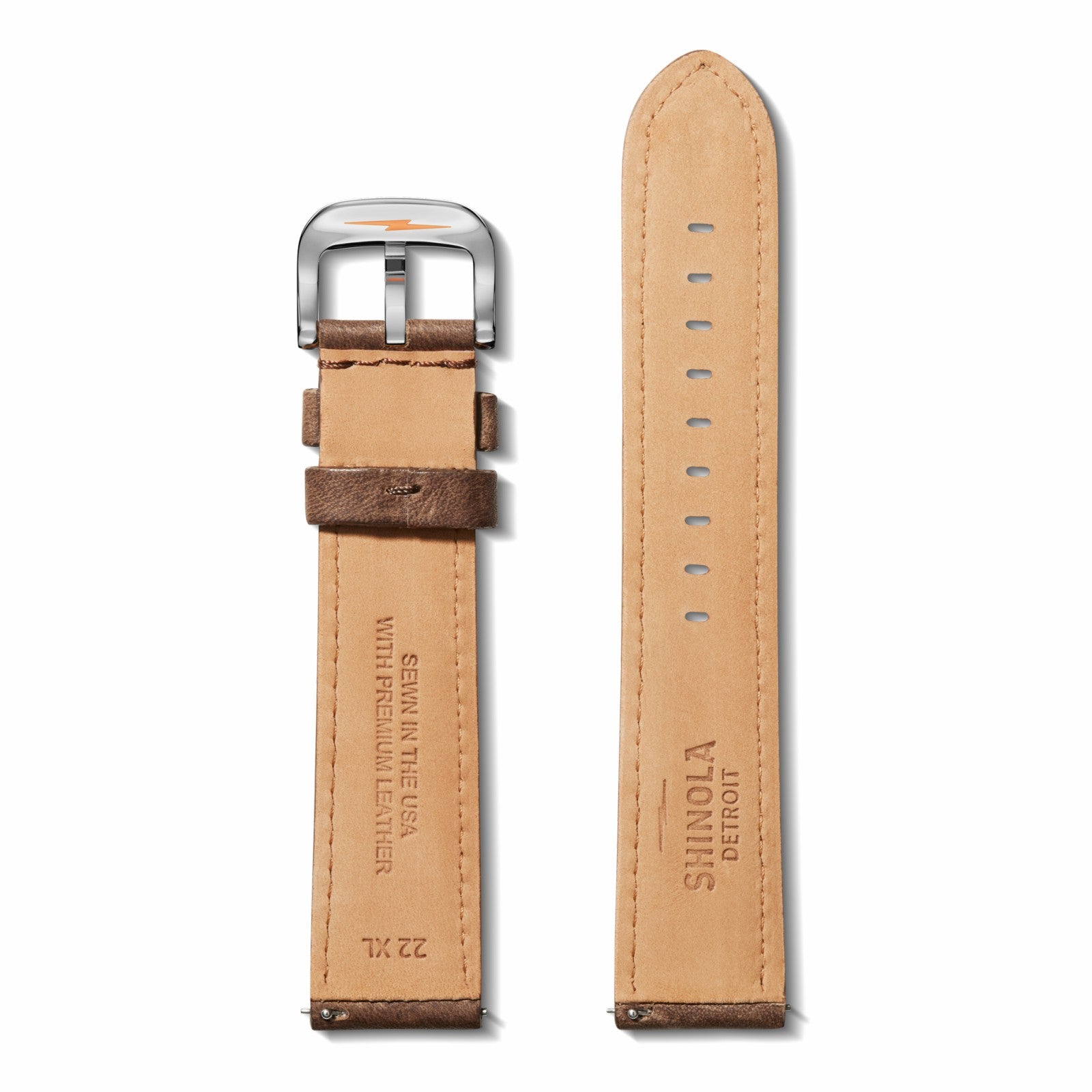 Shinola 22mm British Tan Leather Watch Strap (XL) | Shinola
