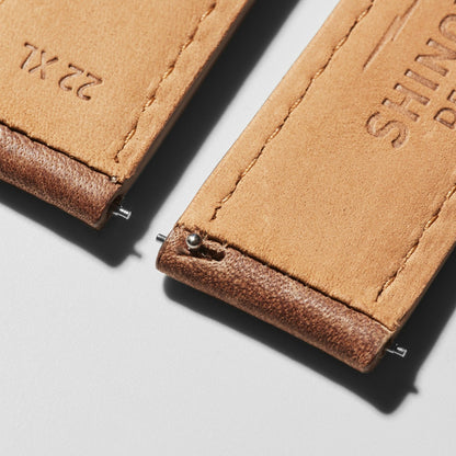 Shinola 22mm British Tan Leather Watch Strap (XL) | Shinola