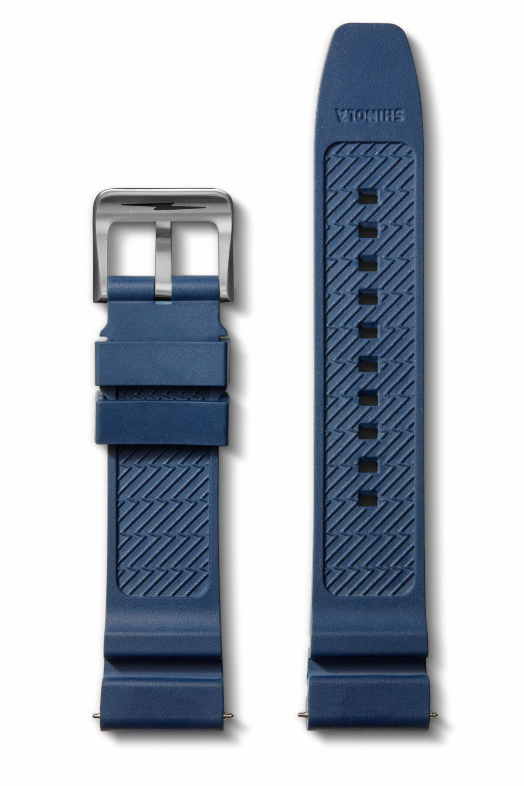Shinola 22mm Midnight Blue Expandable Dive Rubber Watch Strap | Shinola