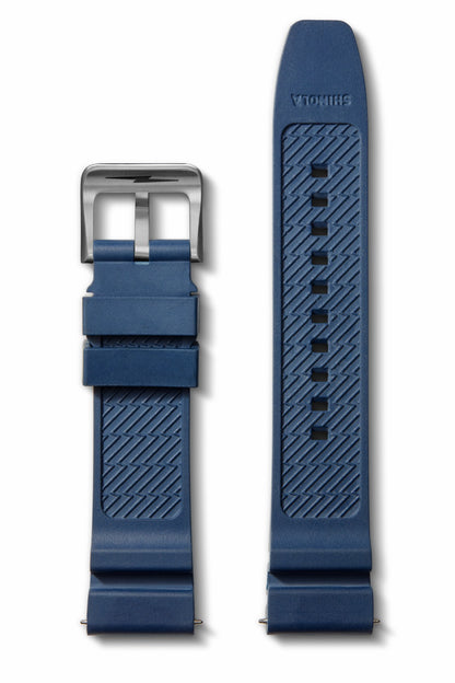 Shinola 22mm Midnight Blue Expandable Dive Rubber Watch Strap | Shinola