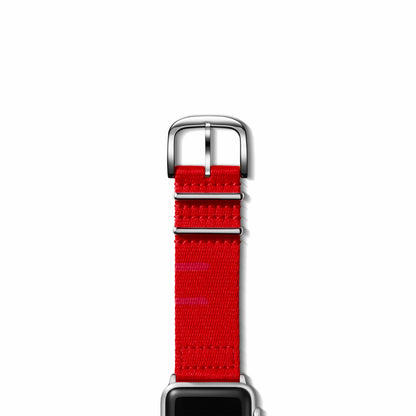 Shinola 24mm Red Split Nylon Apple Watch Strap - Red