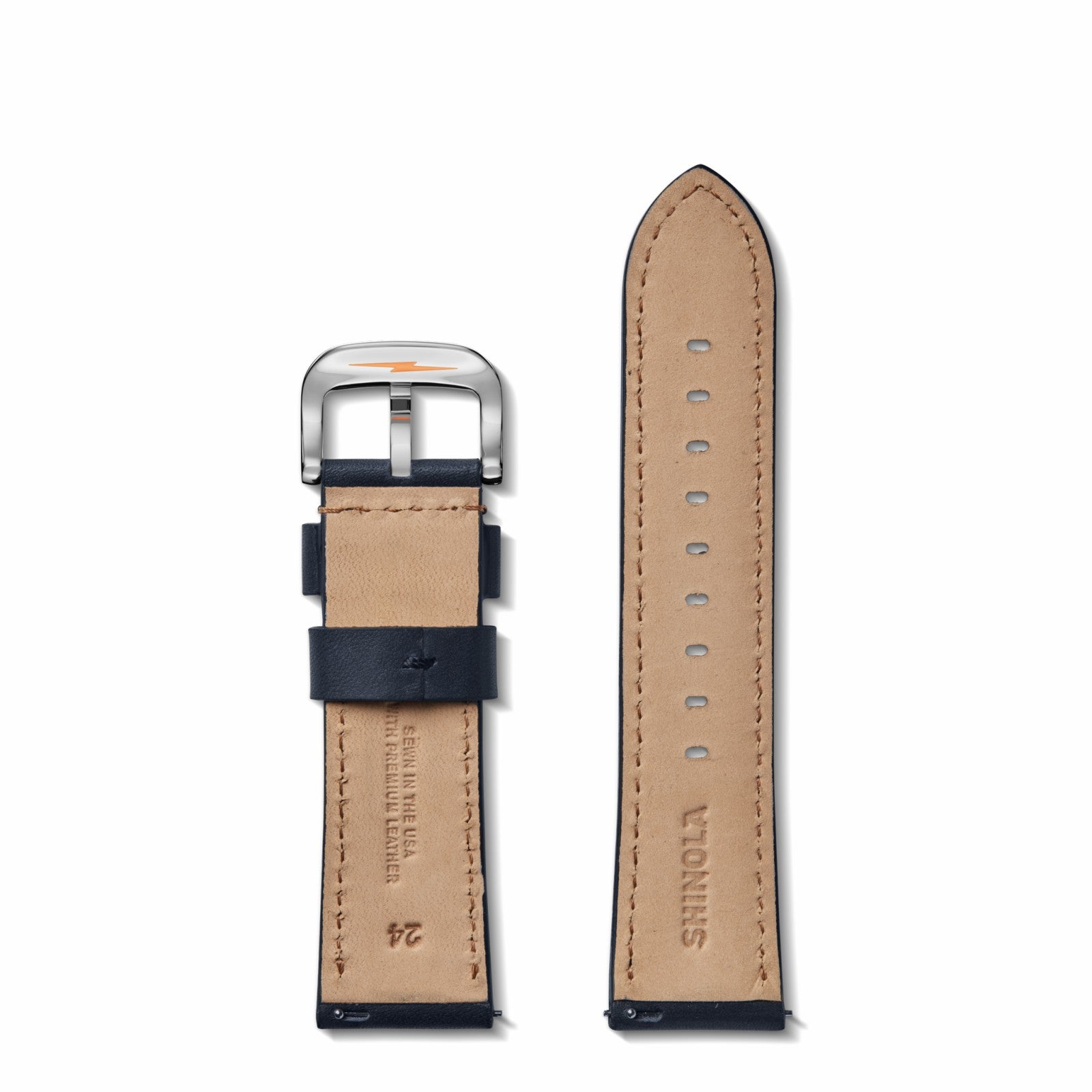 Shinola 24mm Navy Leather Watch Strap | Shinola