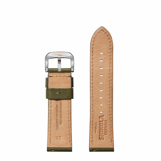 Shinola 24mm Olive Leather Watch Strap | Shinola