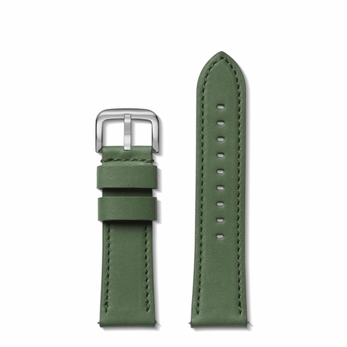 Shinola 24mm Green Leather Watch Strap - Green