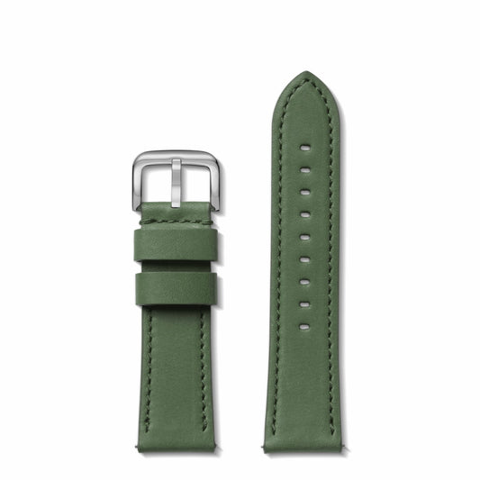 Shinola 24mm Green Leather Watch Strap - Green
