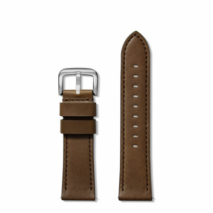 Shinola 24mm Dark Nut Brown Leather Watch Strap | Shinola