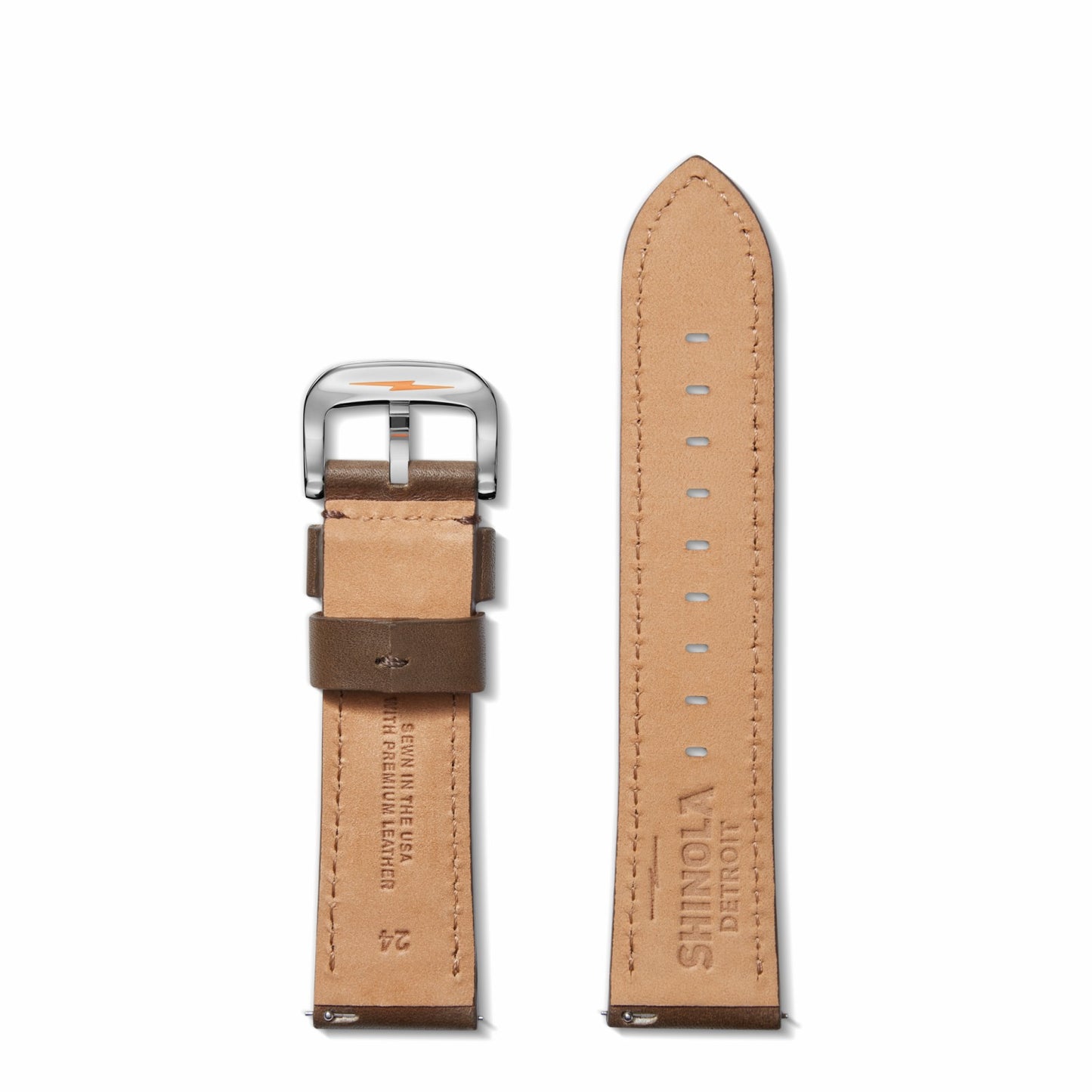 Shinola 24mm Dark Nut Brown Leather Watch Strap | Shinola