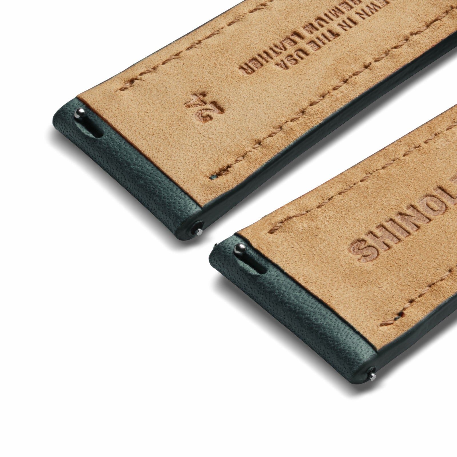 Shinola 24mm Evergreen Leather Watch Strap - Green