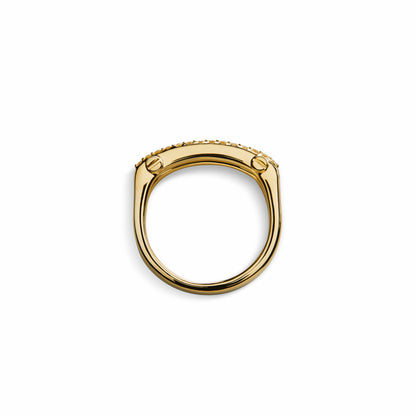 Shinola Diamond Pave Rivet Double Row Ring - Yellow Gold