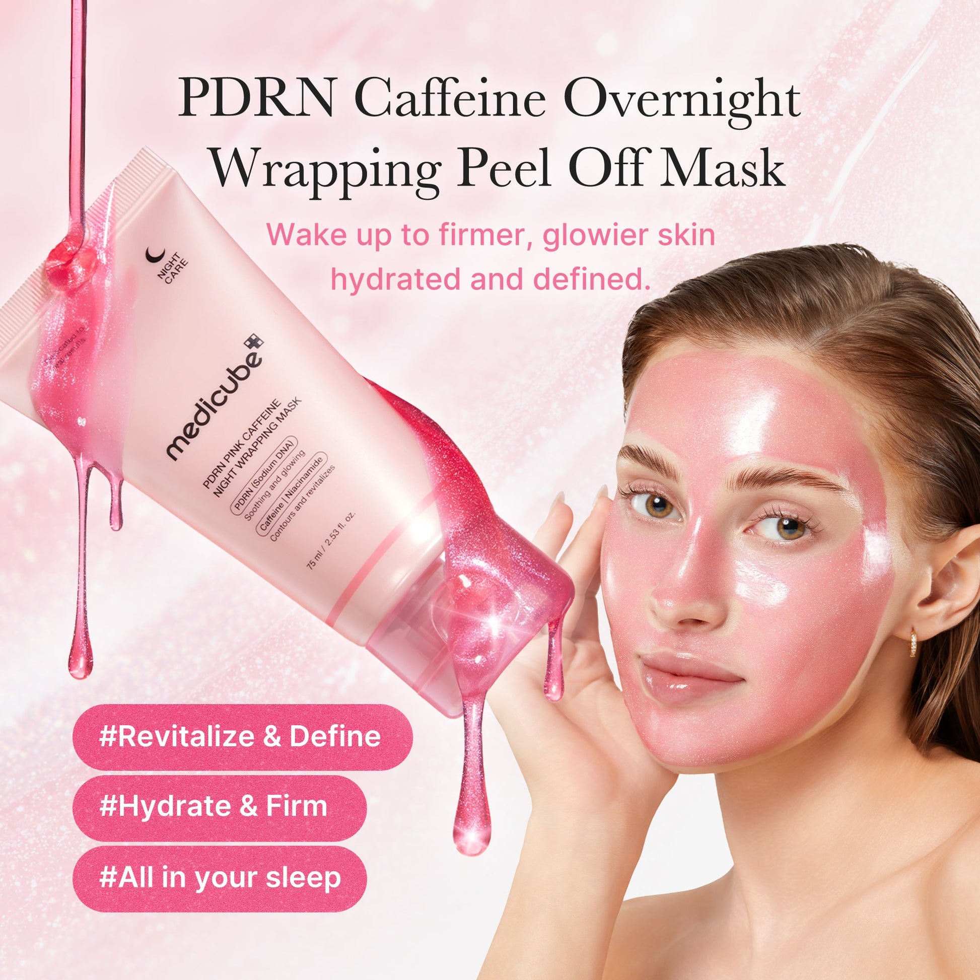 Medicube [Subscr.] PDRN Pink Caffeine Overnight Wrapping Mask
