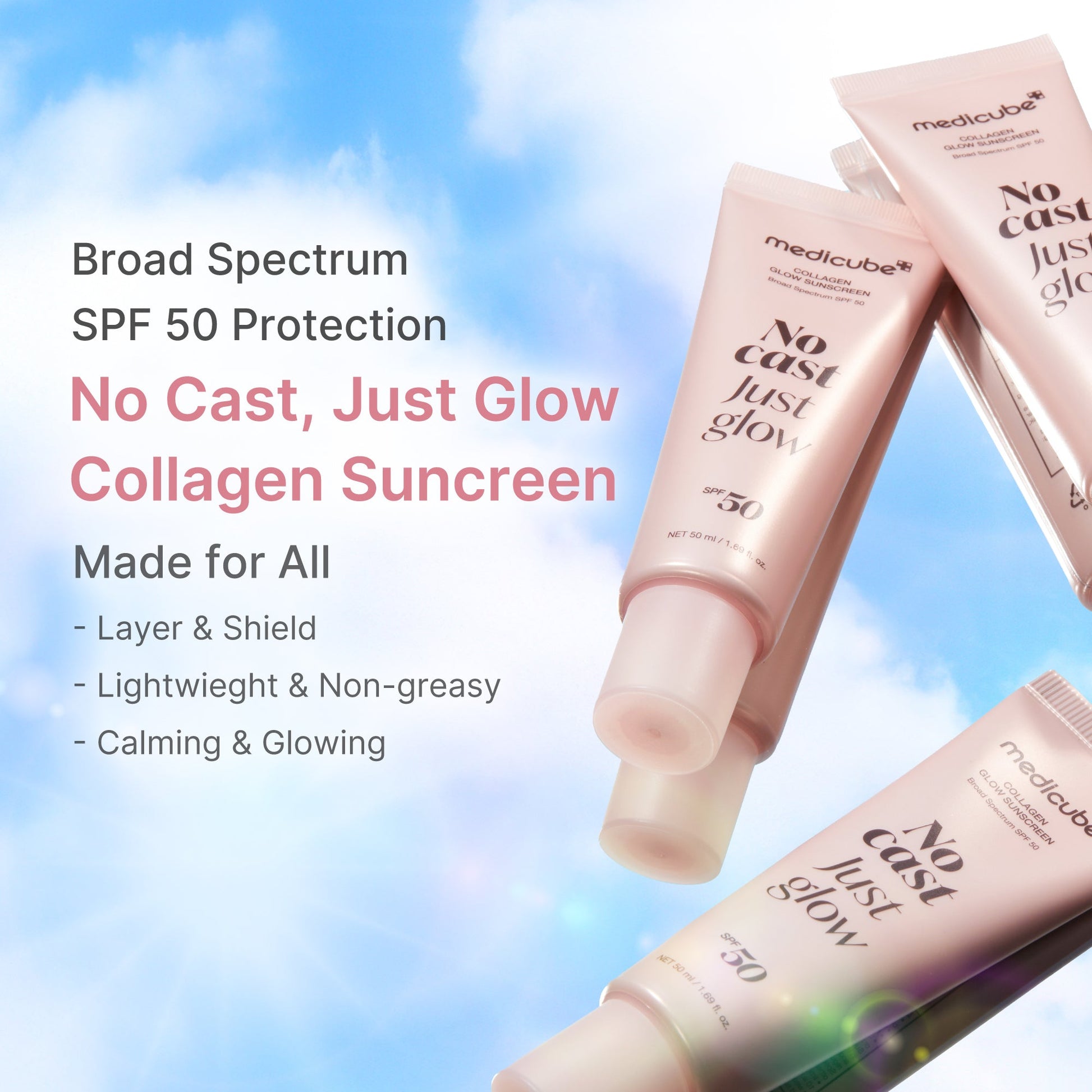 Medicube [Subscr.] No Cast Just Glow Collagen Sunscreen