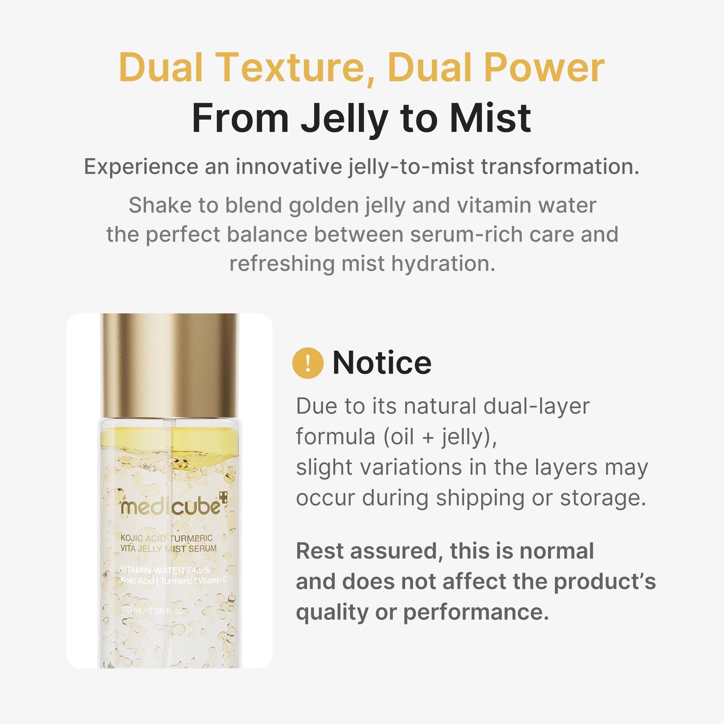 Medicube Kojic Acid Turmeric Vitamin Gold Jelly Mist Serum